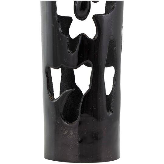 31" Black Aluminum Drip Vase with Melting Designed Body